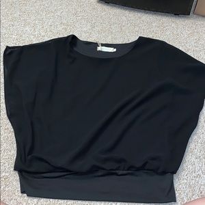 black round sleeve blouse